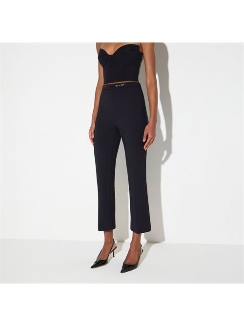 Pantaloni in doppio crêpe stretch con dettaglio gioiello ELISABETTA FRANCHI | PA19866E2/110